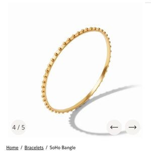 Gold Julie Vos XL soho bangle bracelet with bag like new 24k plate